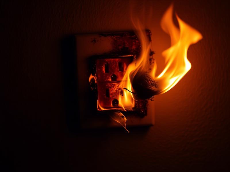 Burnt electrical socket — a real hazard we fix every week